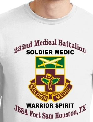232nd Medical Battalion  White Short Sleeve T-Shirt LARGE SKU: 2037