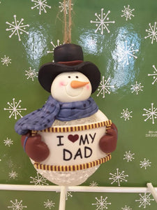 I Love My Dad Snowman