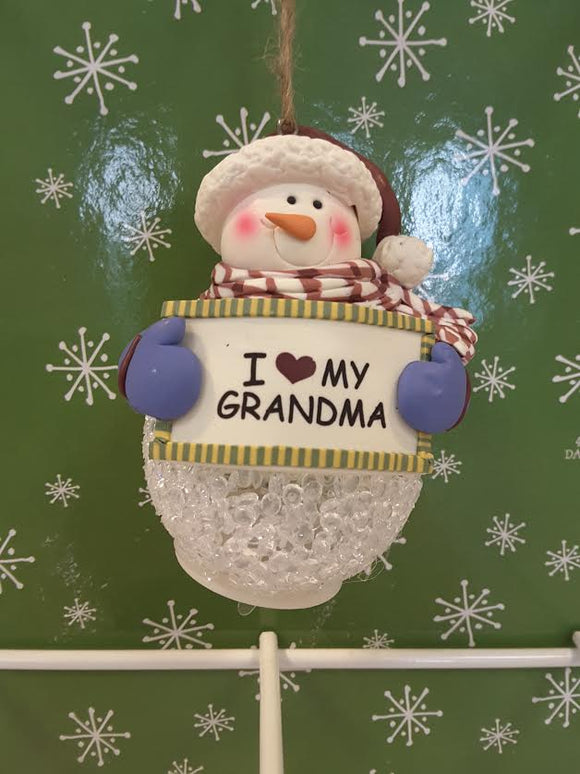 I love my Grandma Snowman