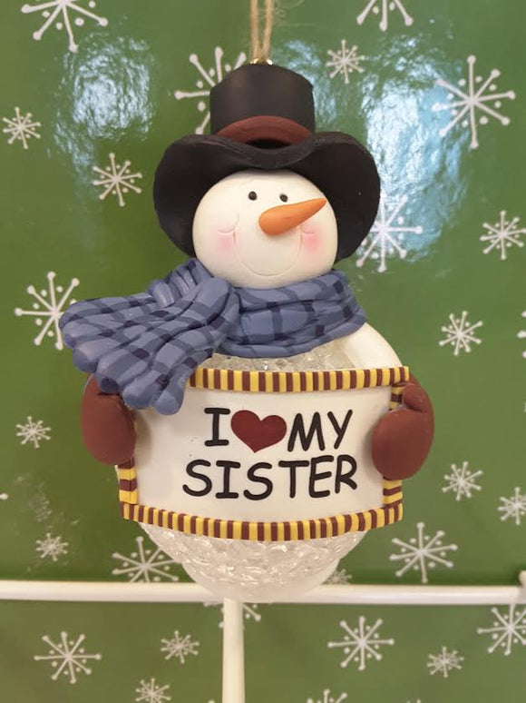 I love my sister Snowman