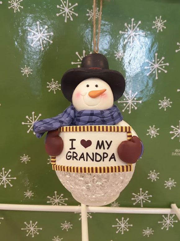 I love my Grandpa Snowman
