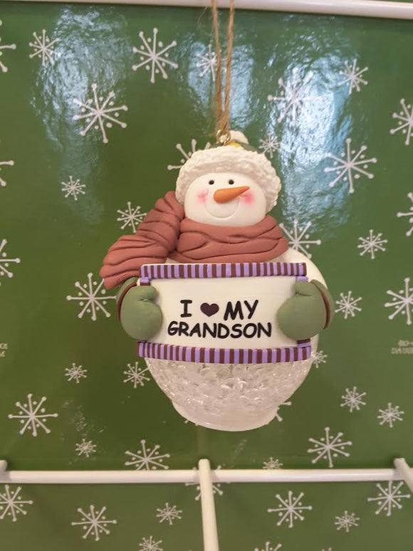 I love my Grandson Snowman