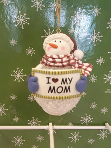 I love my Mom Snowman