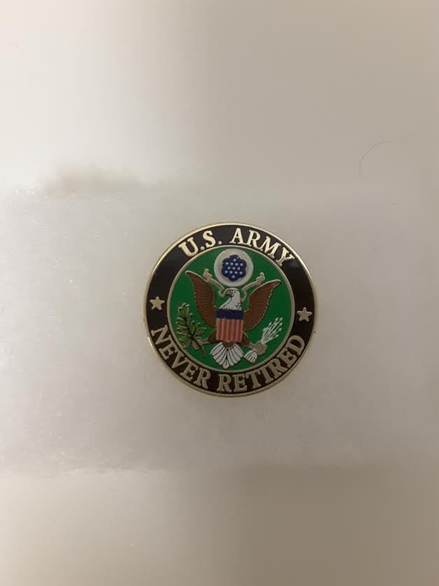 PIN US Army Never Retired – AMEDD GIFT SHOP