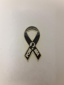 PIN  Black Pow Mia Ribbon