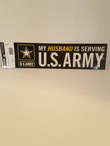 My husband is serving bumper st